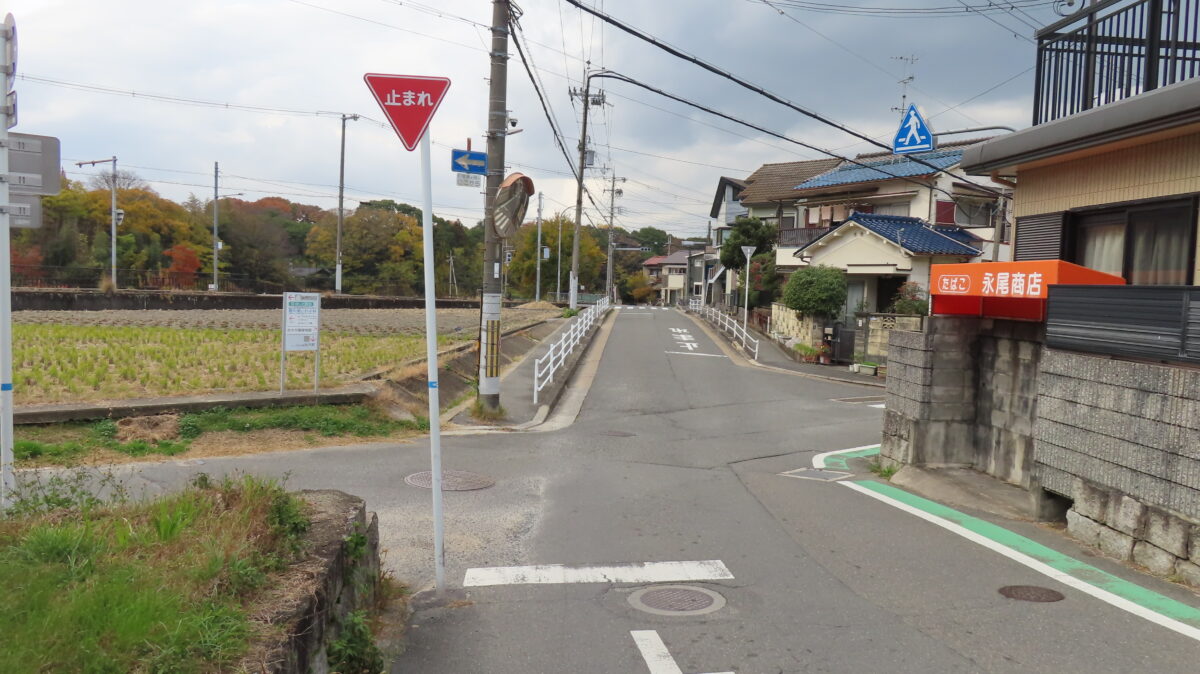 田んぼが見えたらここを左へ！